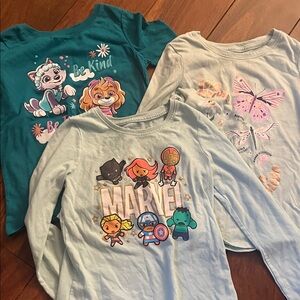 Marvel, Paw Patrol, Butterfly Graphic Long Sleeve Shirts